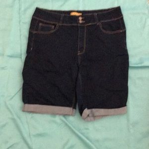 Dark cute wax jean shorts